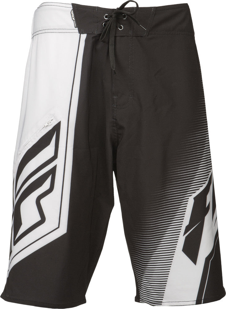 FLY RACING Victory Board Shorts Black/White Sz 38 353-18038
