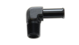 Vibrant 1/8 NPT to 1/4in Barb Straight Fitting 90 Deg Adapter - Aluminum 11230