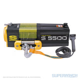 Superwinch 5500 LBS 12V DC 7/32in x 60ft Steel Rope S5500 Winch 1455200