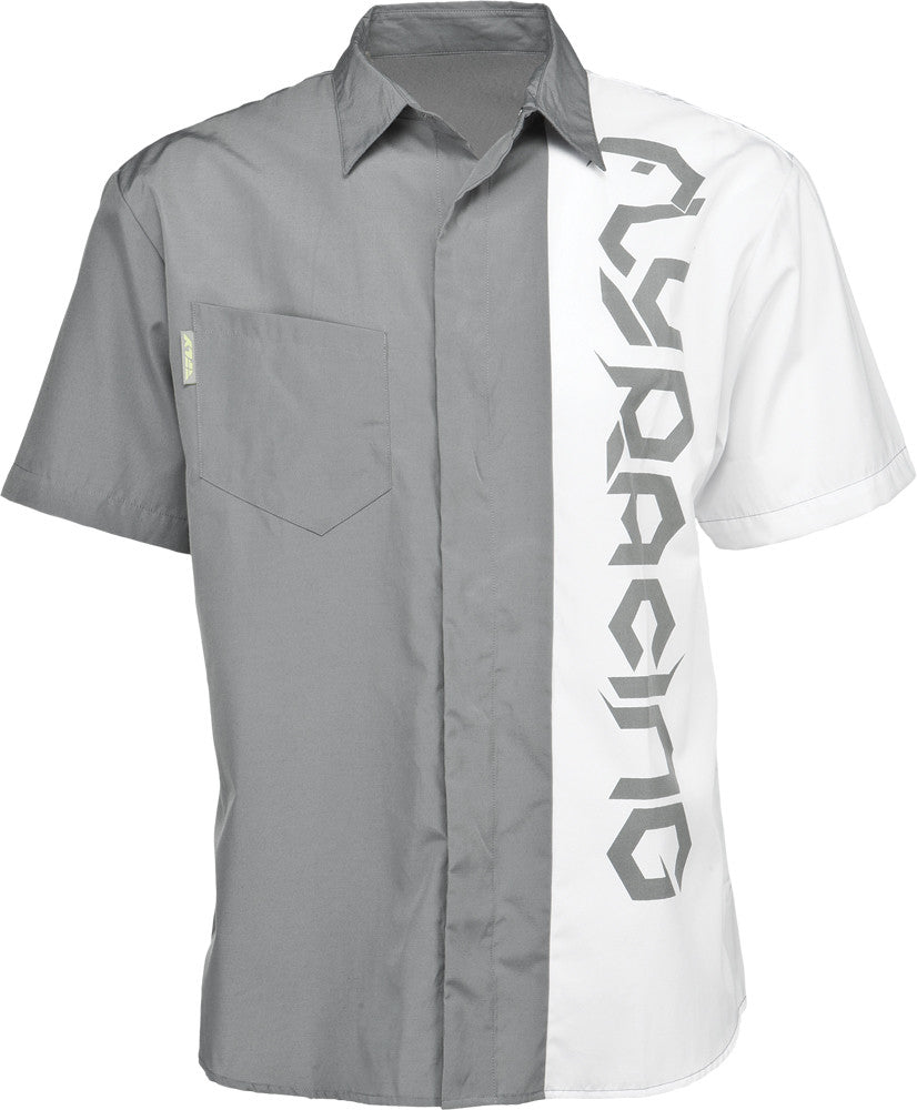 FLY RACING Pit Shirt White/Grey S 352-6124S