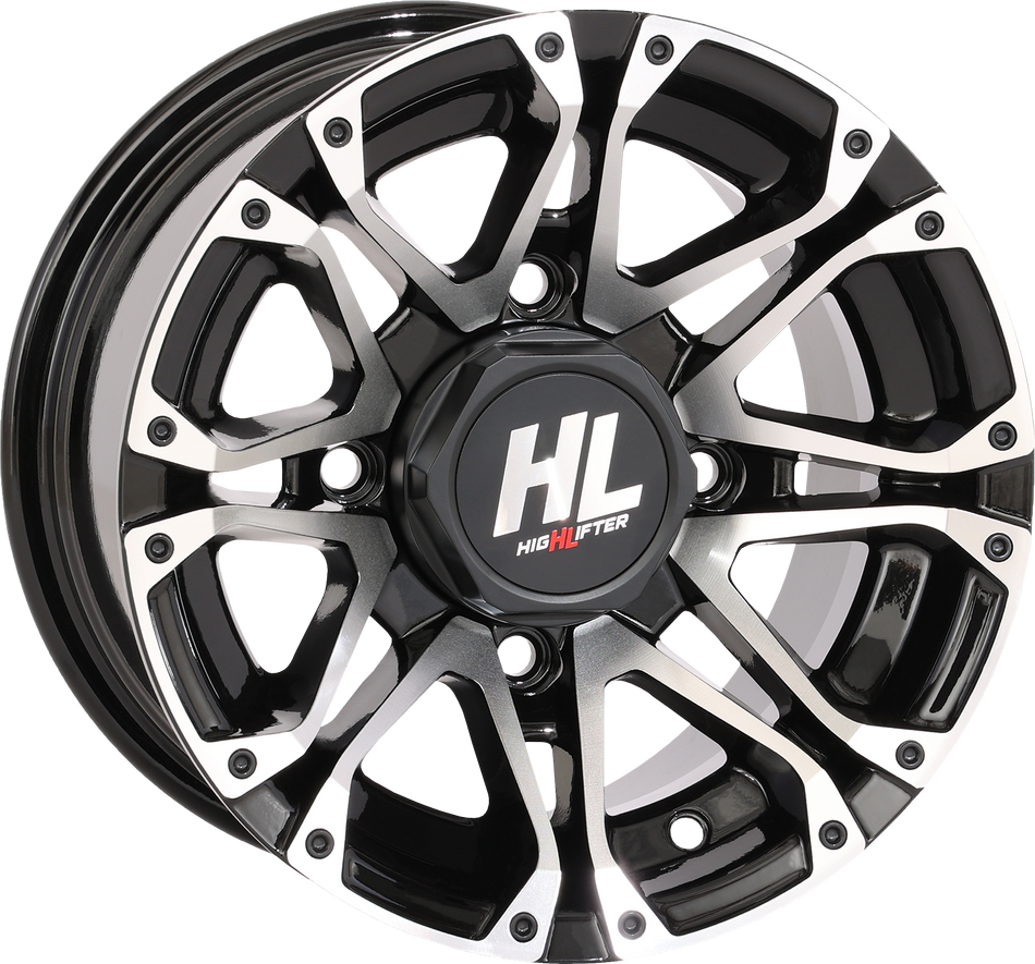 HIGH LIFTER Wheel - HL3 - Front/Rear - Gloss Black w/Machined - 12x7 - 4/110 - 4+3 (+10 mm) 12HL03-1110