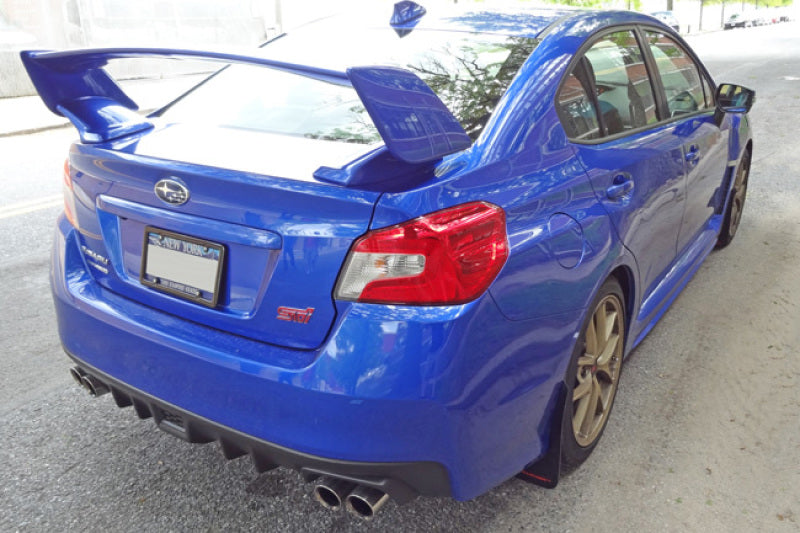 Rally Armor 15-21 Subaru WRX/STI (Sedan ONLY) Blue UR Mud Flap w/ White Logo MF32-UR-BL/WH