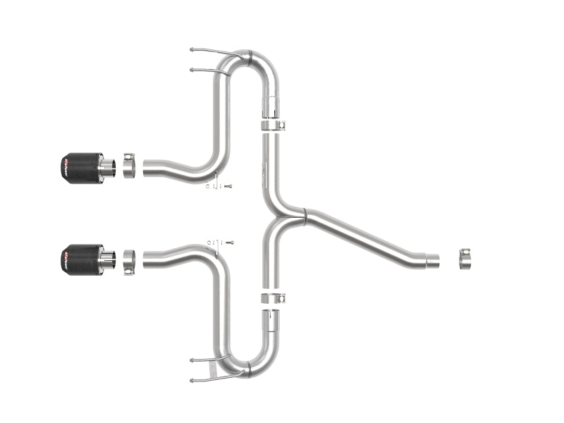 aFe Takeda Escape con eje trasero 304 SS de 2-1/2 pulgadas con puntas de carbono 17-20 Honda Civic Sport L4-1.5L (t)