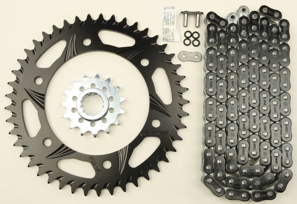 VORTEX Sprocket/Chain Kit Stl/Stl 16/47t Sil Rx3 520-116l Blk CK6310