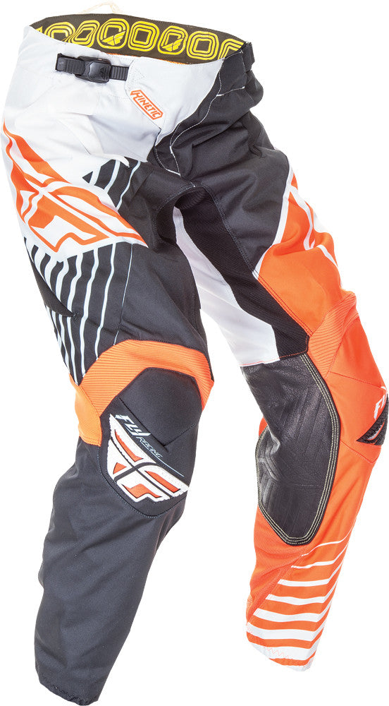 FLY RACING Kinetic Vector Pant Flo. Orange/White/Black Sz 18 369-53718