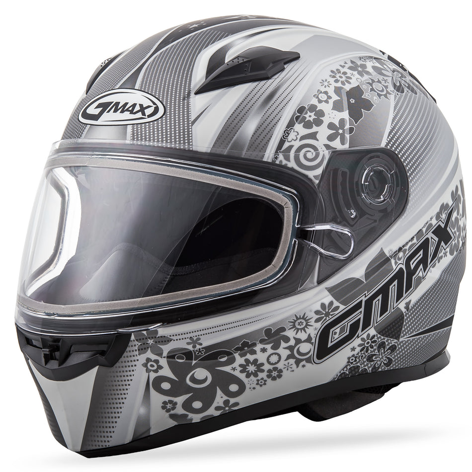 GMAX Ff-49 Full-Face Elegance Snow Helmet Matte White/Silver 3x G2492249 TC12