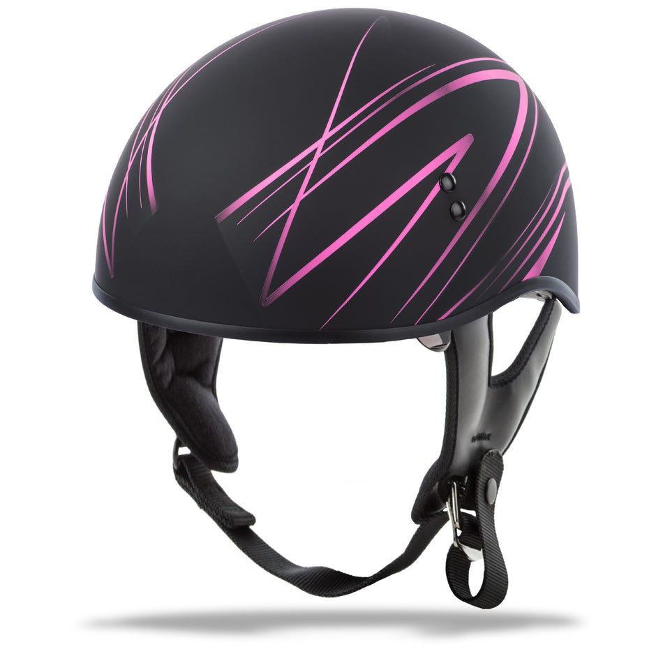GMAX Hh-65 Half Helmet Torque Naked Matte Black/Pink Md G16510405