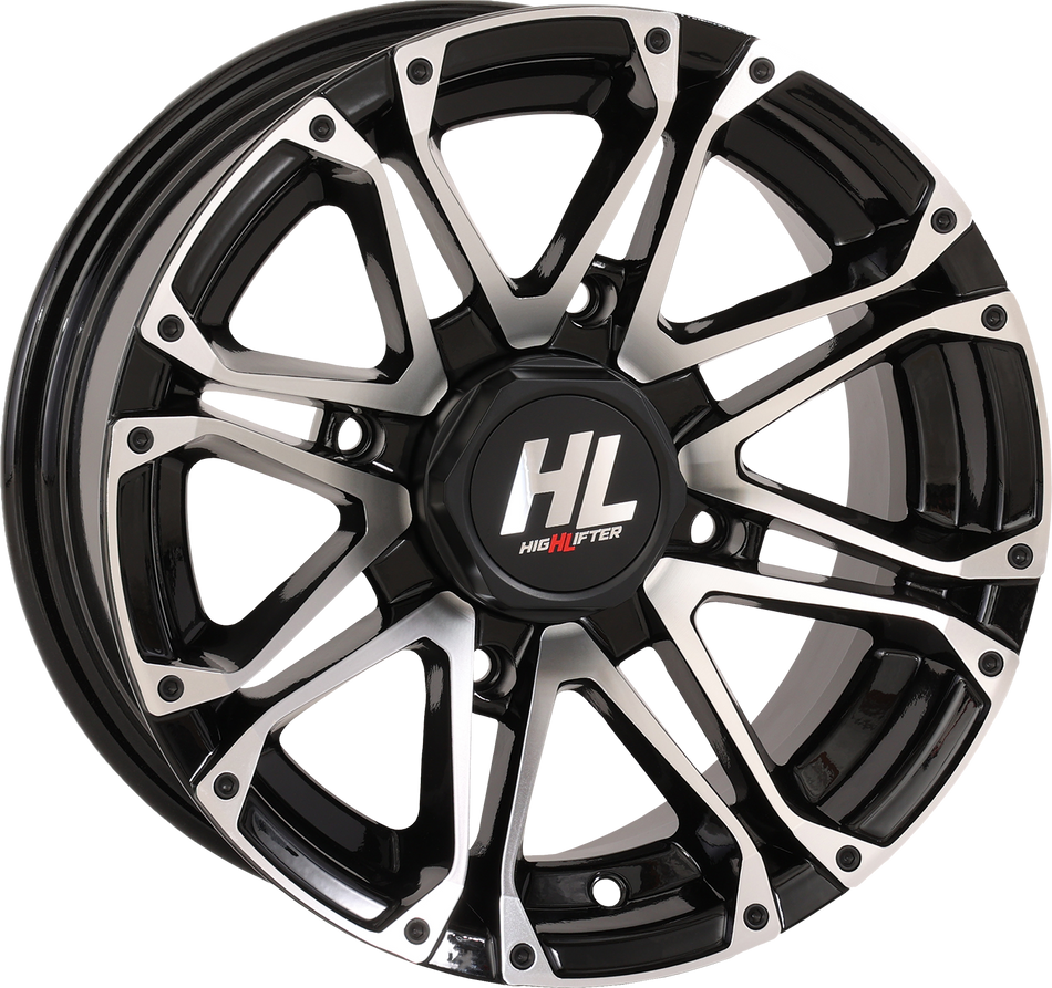 HIGH LIFTER Wheel - HL3 - Front/Rear - Gloss Black w/Machined - 14x7 - 4/156 - 4+3 (+5 mm) 14HL03-1156
