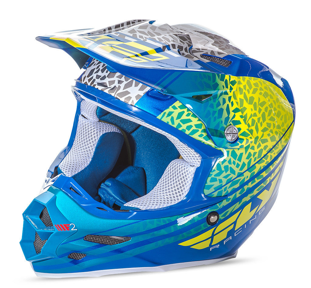 FLY RACING F2 Animal Helmet Yellow/Blue/White L 73-4143L