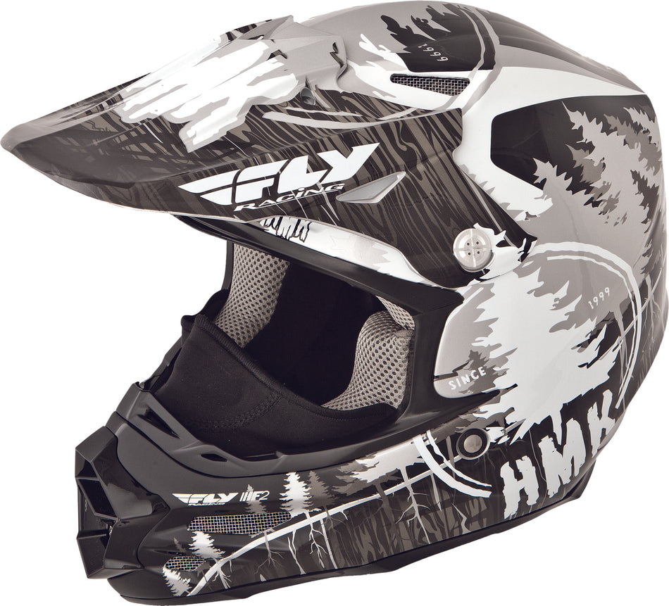 FLY RACING F2 Carbon Hmk Pro Stamp Helmet Black/White 2x 73-49212X