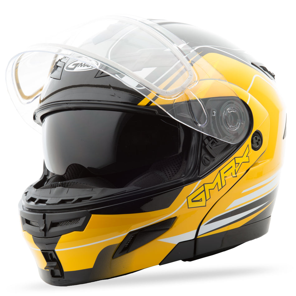 GMAX Gm-54s Modular Terrain Snow Helmet Black/Yellow 2x G2546238 TC-4