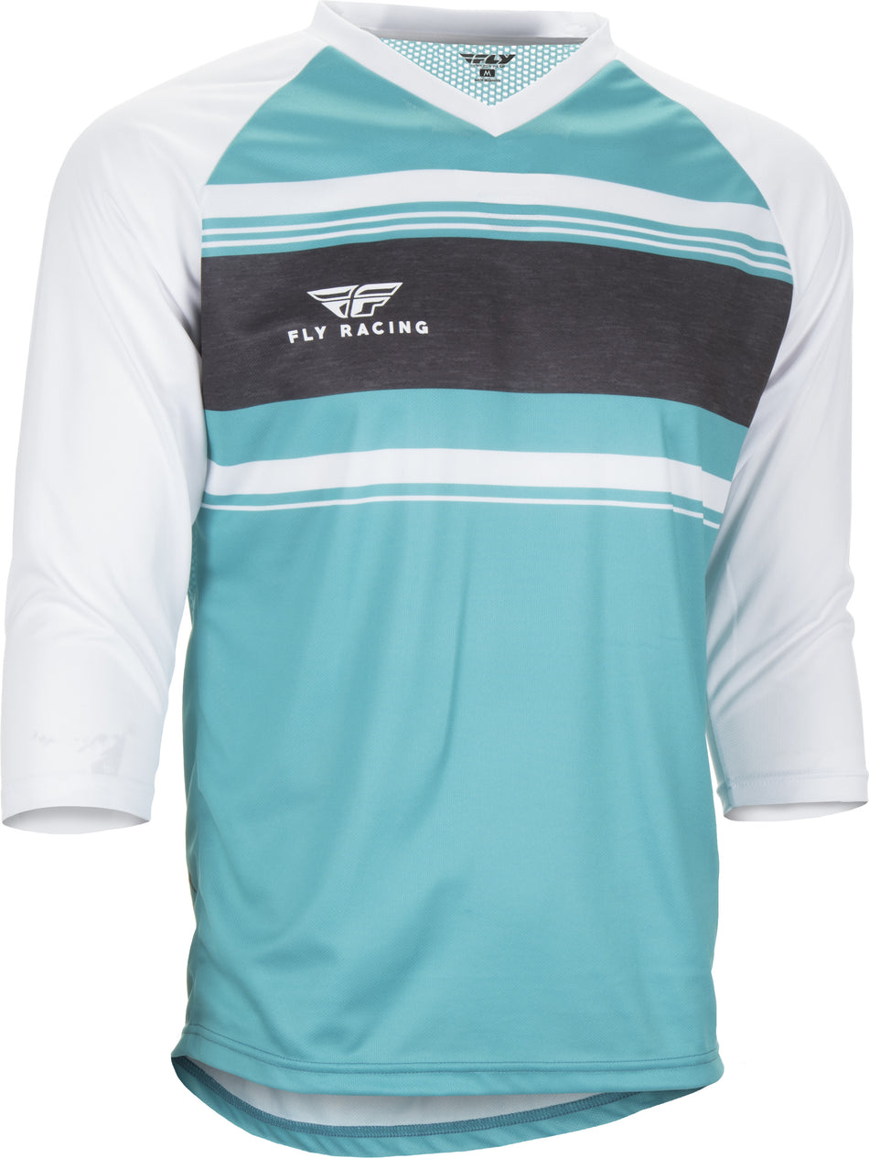 FLY RACING Ripa 3/4 Jersey Teal/Heather/White Lg 352-0778L
