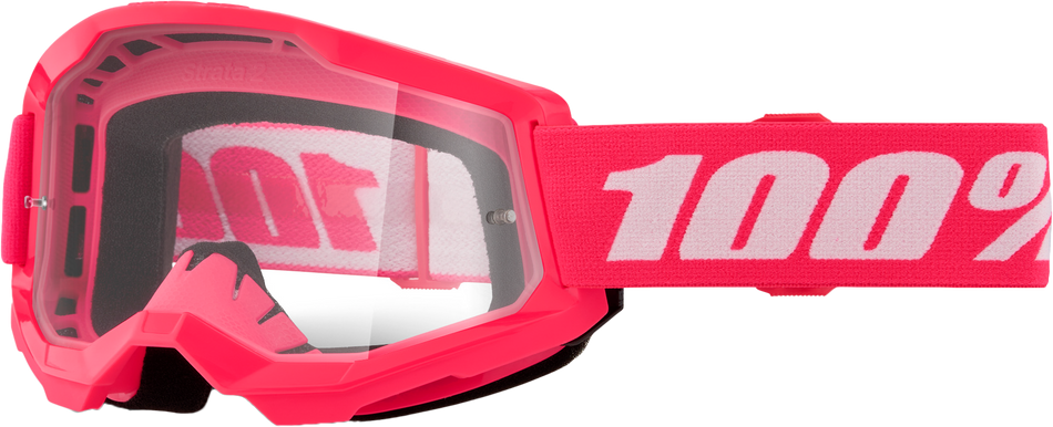 100% Strata 2 Junior Goggle Pink Clear Lens 50031-00011