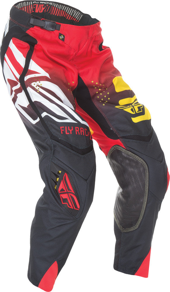FLY RACING Evolution Code 2.0 Pant Black/Red/Yellow Sz 36 369-13036