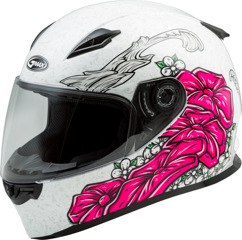 GMAX Ff-49s Full-Face Yarrow Snow Helmet White/Pink Md G2494405