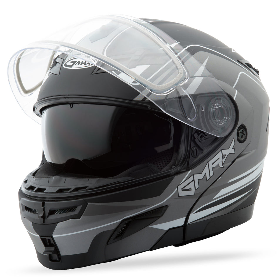 GMAX Gm-54s Modular Helmet Terrain Matte Black/Silver X G2546557 TC-17