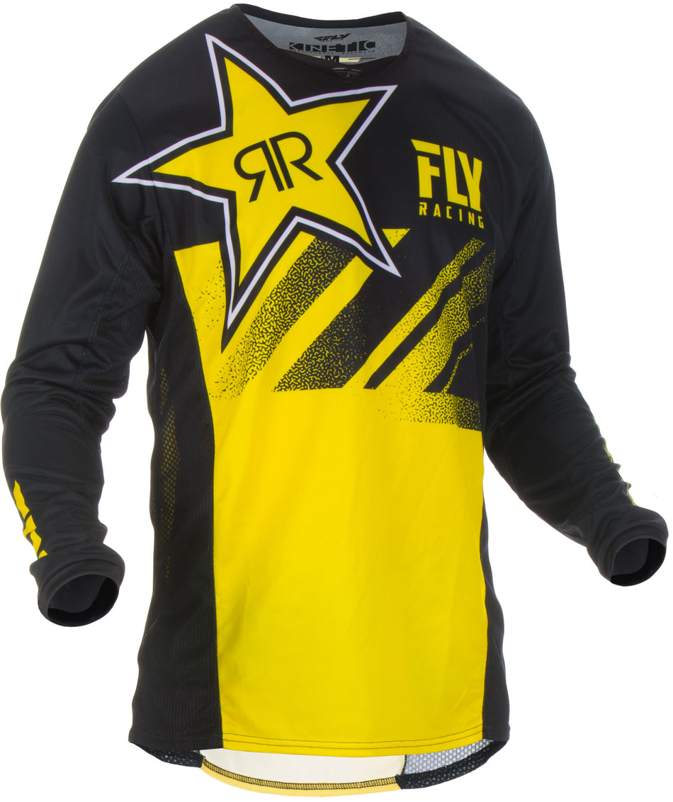 FLY RACING Kinetic Rockstar Jersey Yellow/Black Md 372-323M