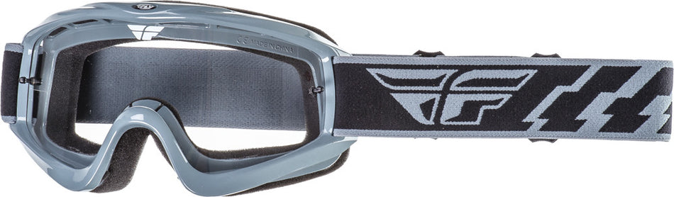 FLY RACING Focus Goggle Grey W/Clear Lens 37-3006