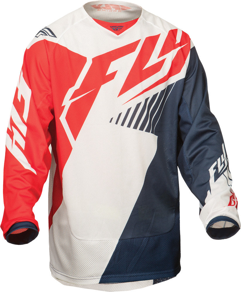 FLY RACING Kinetic Vector Mesh Jersey Red/White/Navy Yx 369-321YX