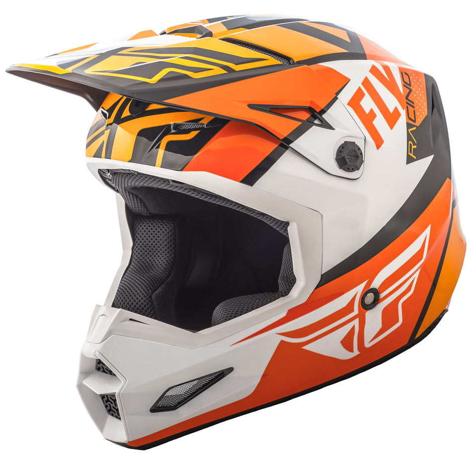 FLY RACING Elite Guild Helmet Orange/White/Black 2x 73-8608-9-2X