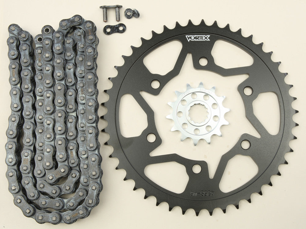 VORTEX Sprocket/Chain Kit Stl/Stl 14/46t Sil Sx3 520-114l Blk CK6384