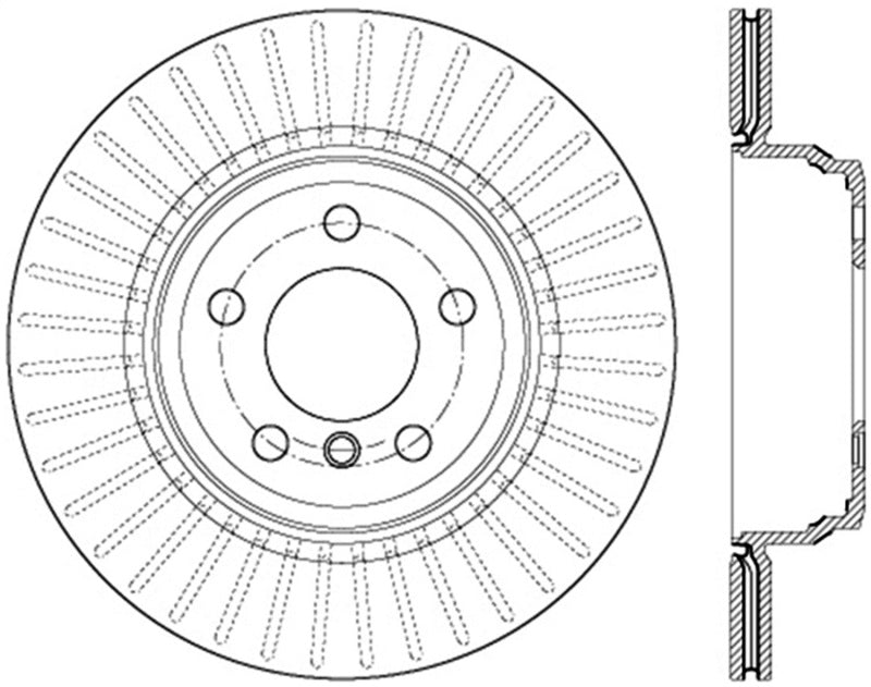 StopTech 12-16 BMW 335i Slotted & Drilled Rear Left Rotor 127.34141L