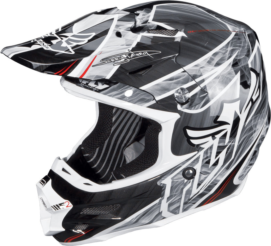 FLY RACING F2 Carbon Acetylene Helmet Black/White L 73-4051L