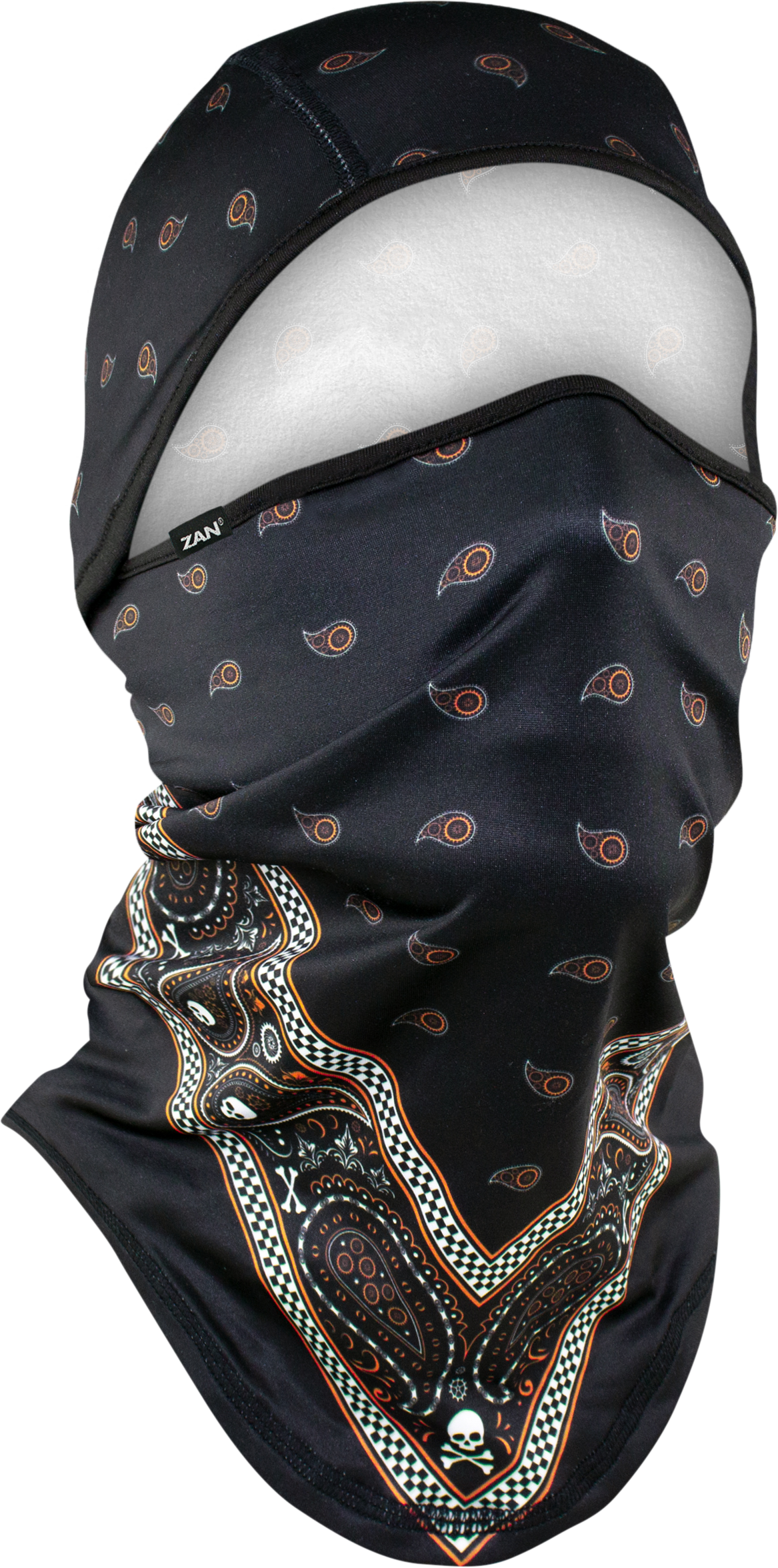 ZAN Sportflex Convertible Balaclava Blk/Org Bandana WB4L197