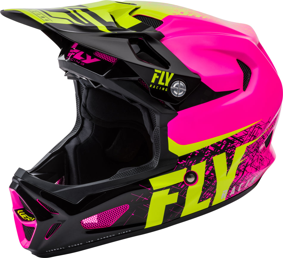 FLY RACING Werx Carbon Helmet Pink/Hi-Vis Md FL04-10-M