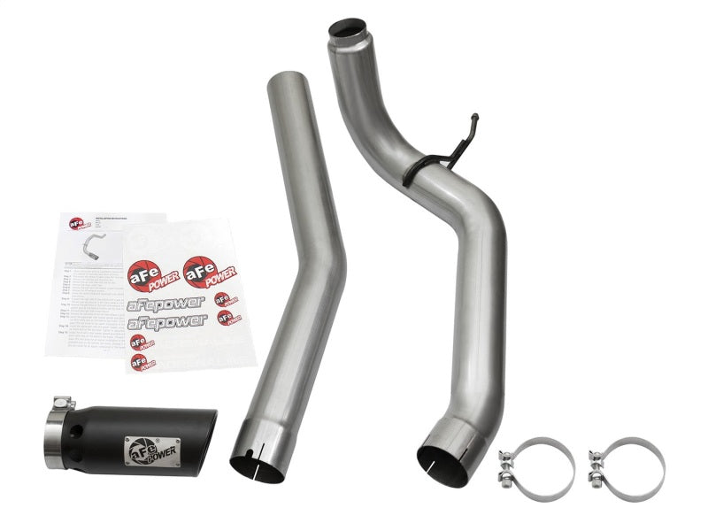 aFe LARGE Bore HD DPF-Back SS Exhaust w/ Black Tip 2016 Nissan Titan XD V8-5.0L (td) 49-46113-B