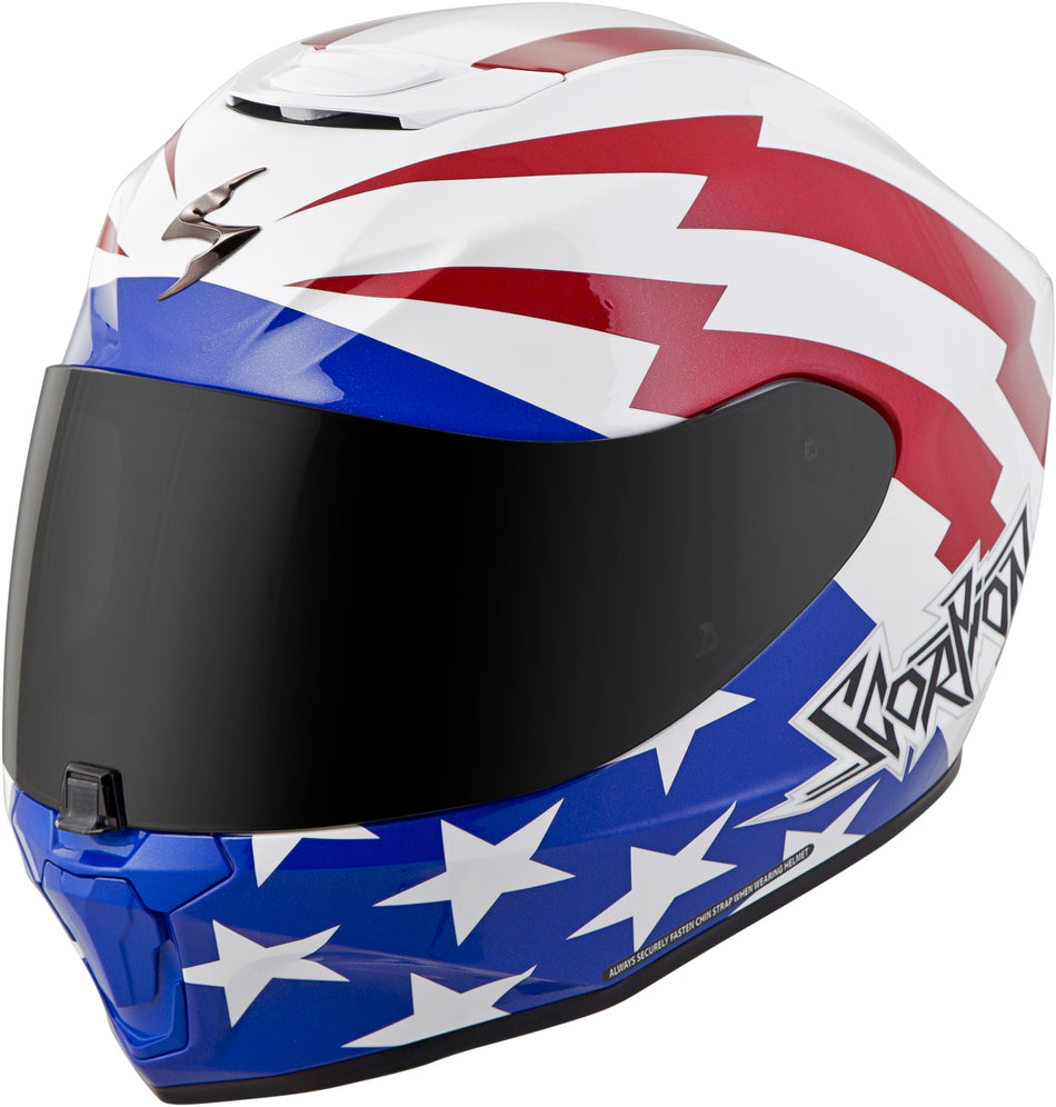 SCORPION EXO Exo-R420 Full-Face Helmet Tracker Red/White/Blue Lg 42-1125