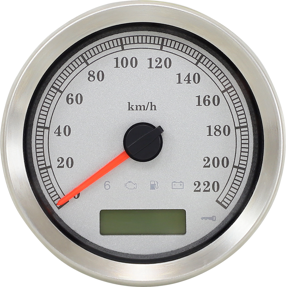 DRAG SPECIALTIES Programmable Speedometer - Silver Face - KM/H ACTUALLY SILVER FACE 83101S