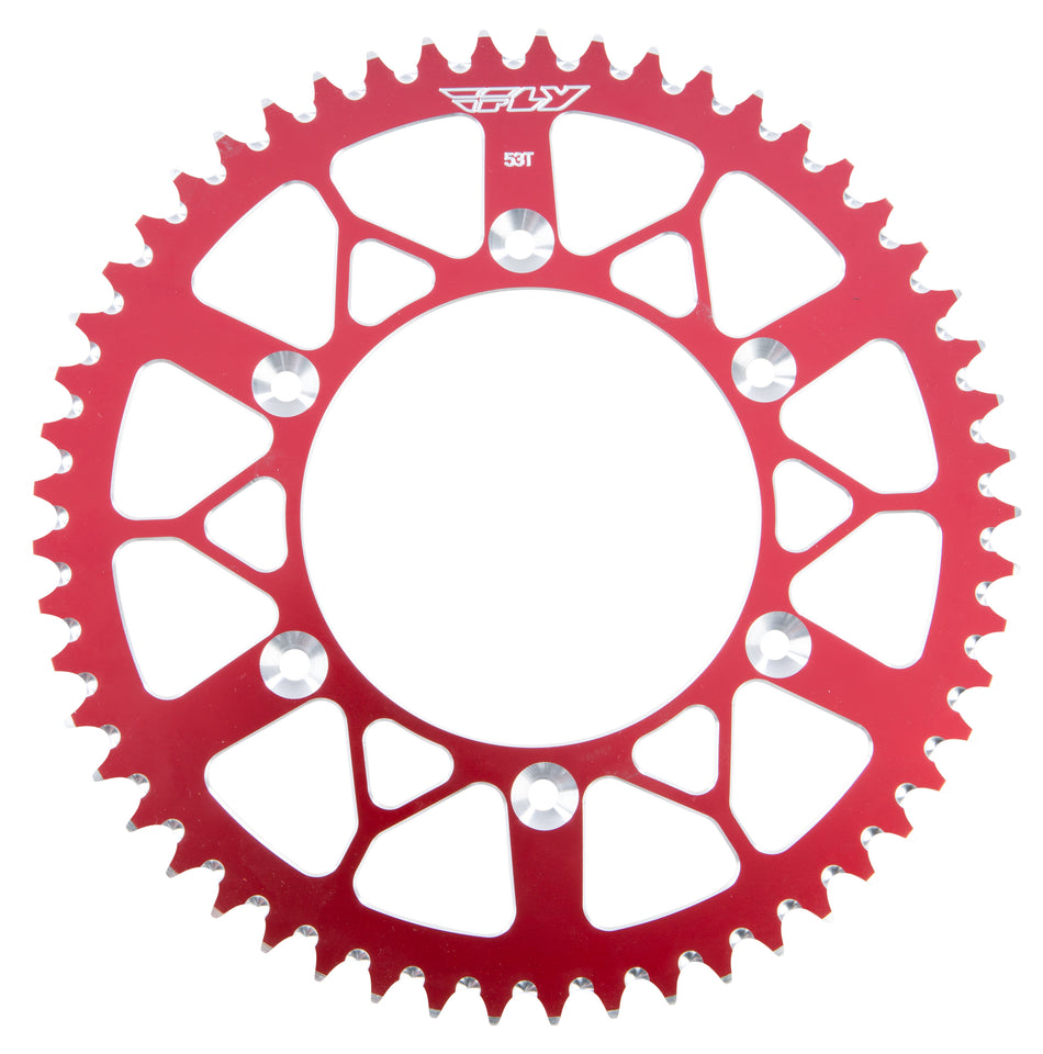 FLY RACING Rear Sprocket Aluminum 53t-520 Red Hon OLD 225-53 RED