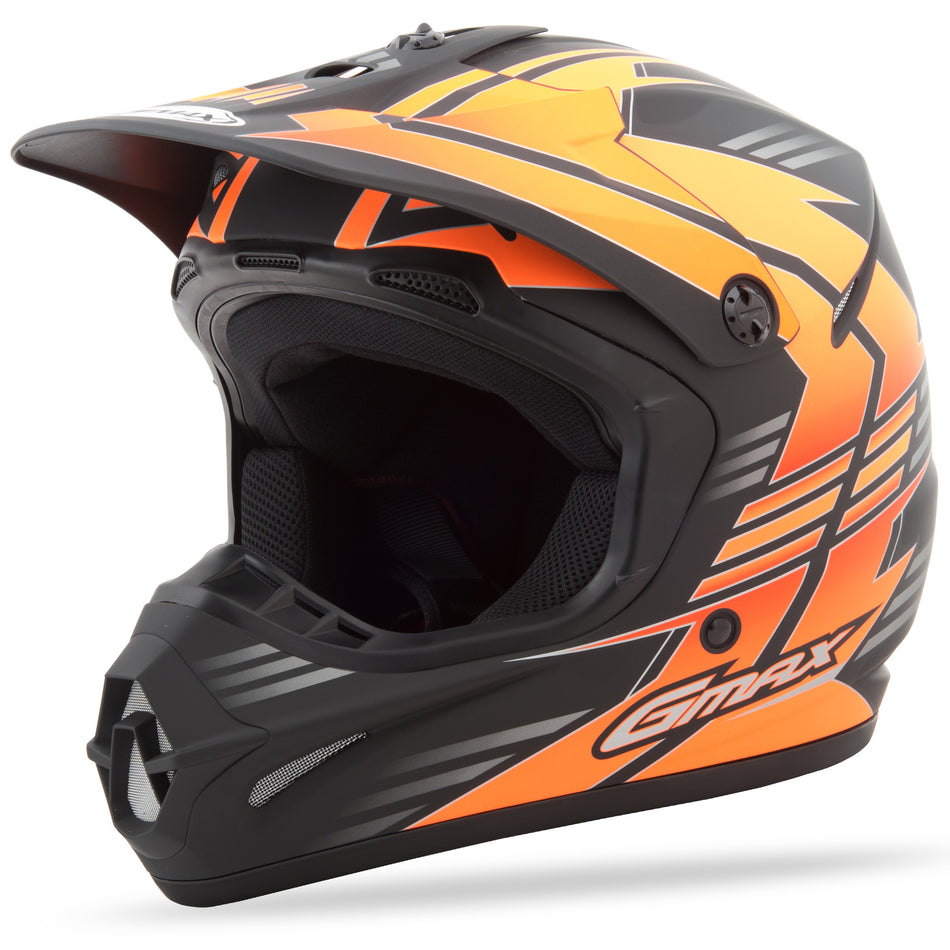 GMAX Gm-46.2x Off-Road Race Helmet Matte Black/Hi-Vis Orange Sm G3466694 TC-26F