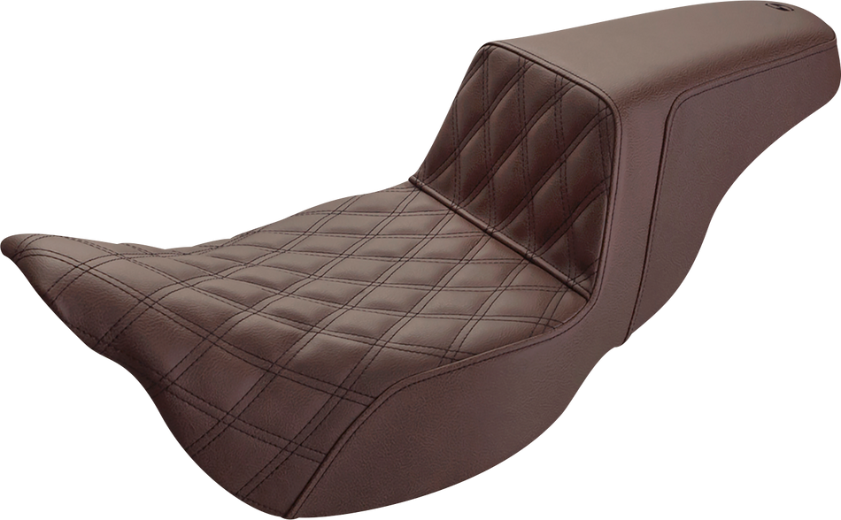 SADDLEMEN Step-Up Seat - Extended Reach - Front Lattice Stitch - Brown - FL '08-'23 808-07B-172BREX