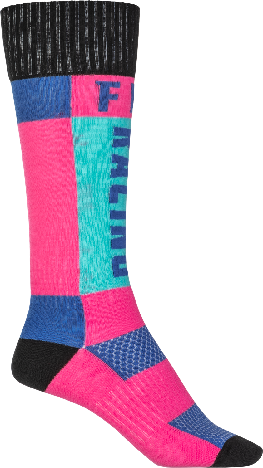 FLY RACING Mx Socks Thick Pink/Blue Lg/Xl 350-0551L