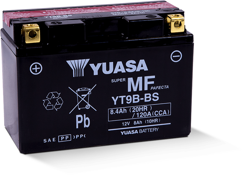 Yuasa YT9B-BS Maintenance Free 12 Volt AGM Battery (Bottle Supplied)