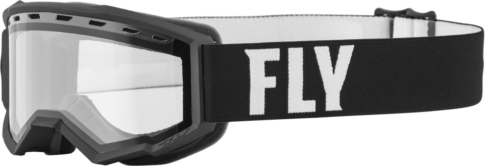 FLY RACING Youth Focus Snw Goggle Blk/Wht W/ Clear Lens 37-50160
