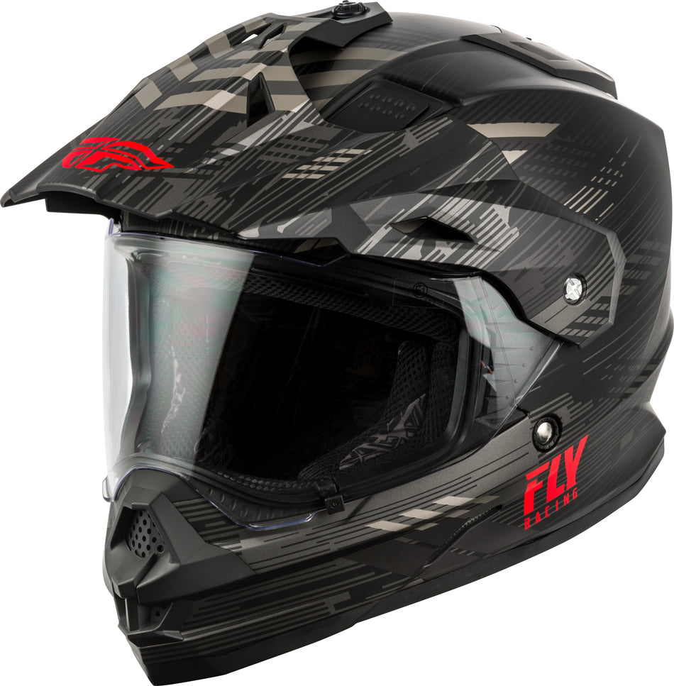 FLY RACING Trekker Quantum Helmet Matte Black/Grey/Red Md 73-7017M