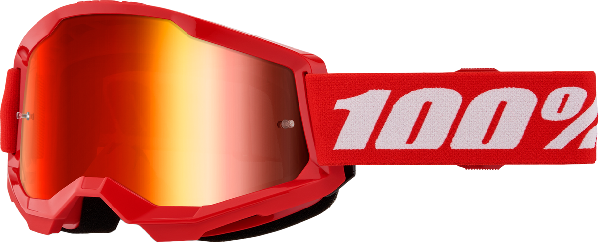 100% Strata 2 Goggle Red Mirror Red Lens 50028-00018