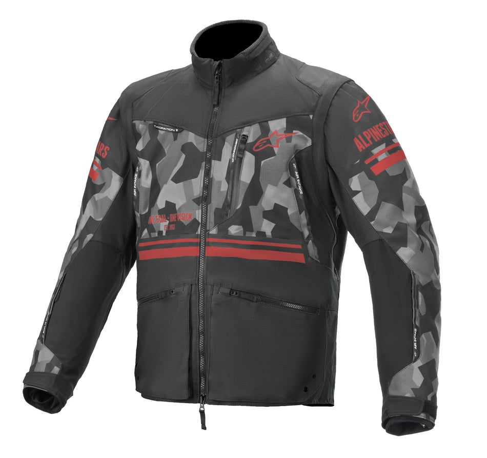 ALPINESTARS Venture R Jacket Grey Camo/ Red Fluo Lg 3703019-9133-L