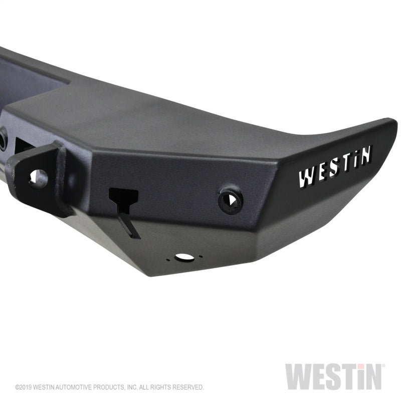 Westin 18-19 Jeep Wrangler JL WJ2 Rear Bumper w/  Sensors (Excl. Wrangler JK) - Textured Black 59-82045