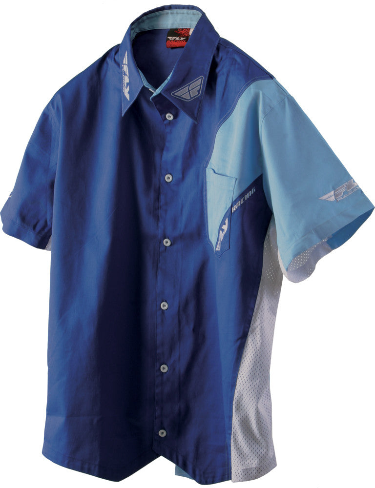 FLY RACING Pit Shirt Blue Sm 361-9705S