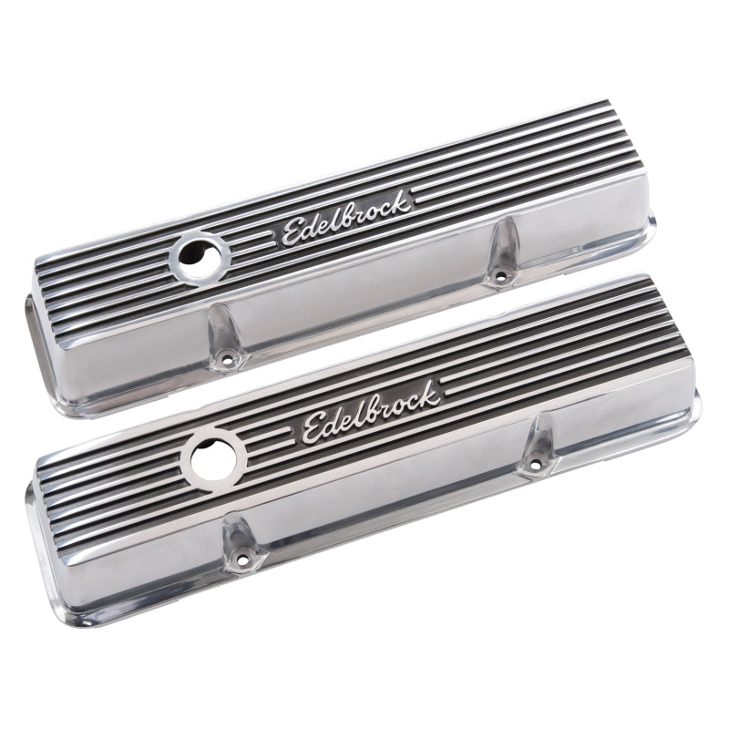 Edelbrock Valve Cover Elite II Series Chevrolet 1959-1986 262-400 CI V8 Low Polished 4262