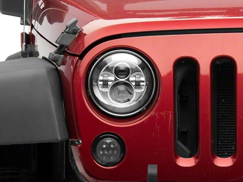 Raxiom 97-18 Jeep Wrangler TJ/JK Axial Series LED Daymaker Headlights- Chrome Housing (Clear Lens) J108043