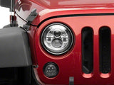 Raxiom 97-18 Jeep Wrangler TJ/JK Axial Series LED Daymaker Headlights- Chrome Housing (Clear Lens) J108043