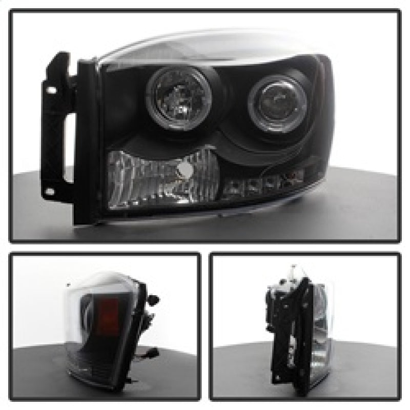 Spyder Dodge Ram 1500 06-08/Ram 2500 06-09 Projector Headlights LED Halo LED Blk PRO-YD-DR06-HL-BK 5010001