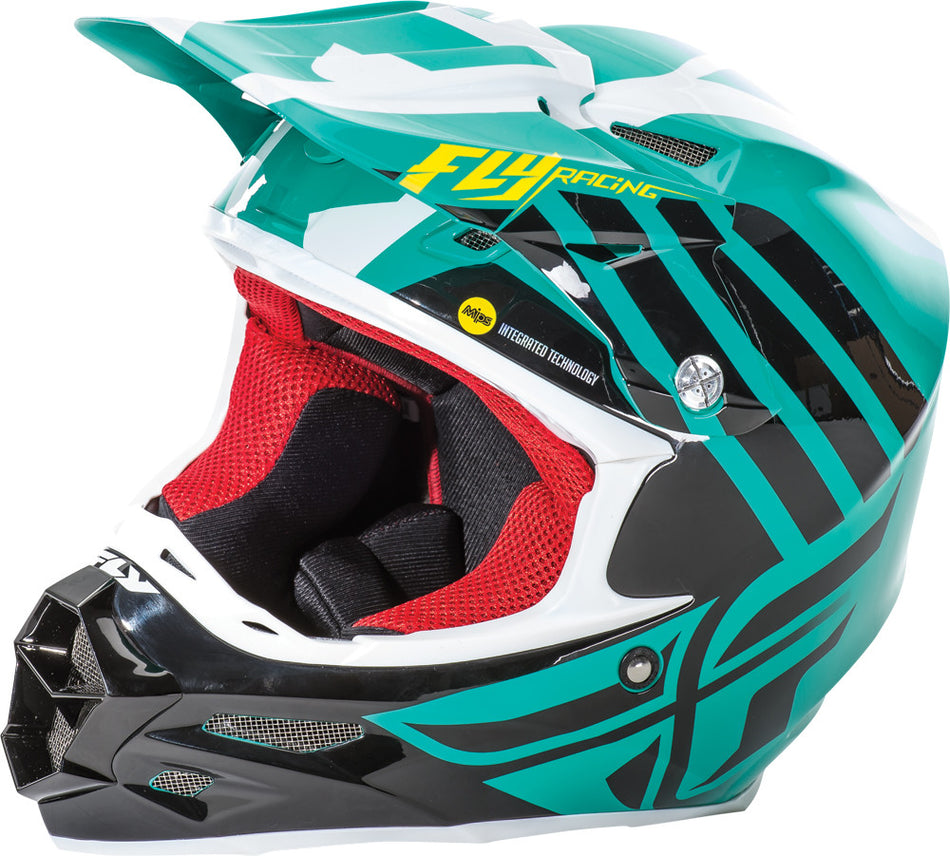 FLY RACING F2 Carbon Zoom Helmet Teal/Black/White M 73-4208M