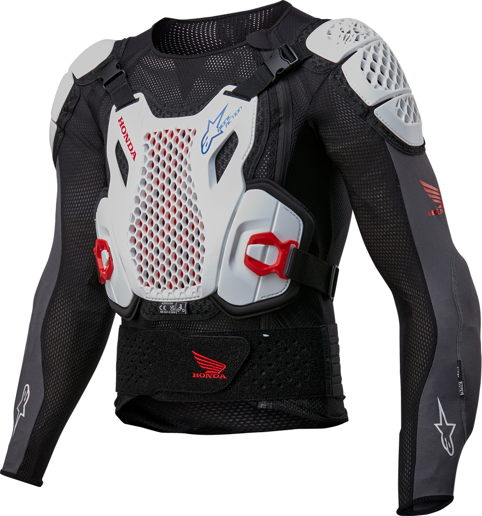ALPINESTARS Honda Bionic + V2 Protection Jacket Blk/Wht/Blu/Br Red Md 6506023-1272-M
