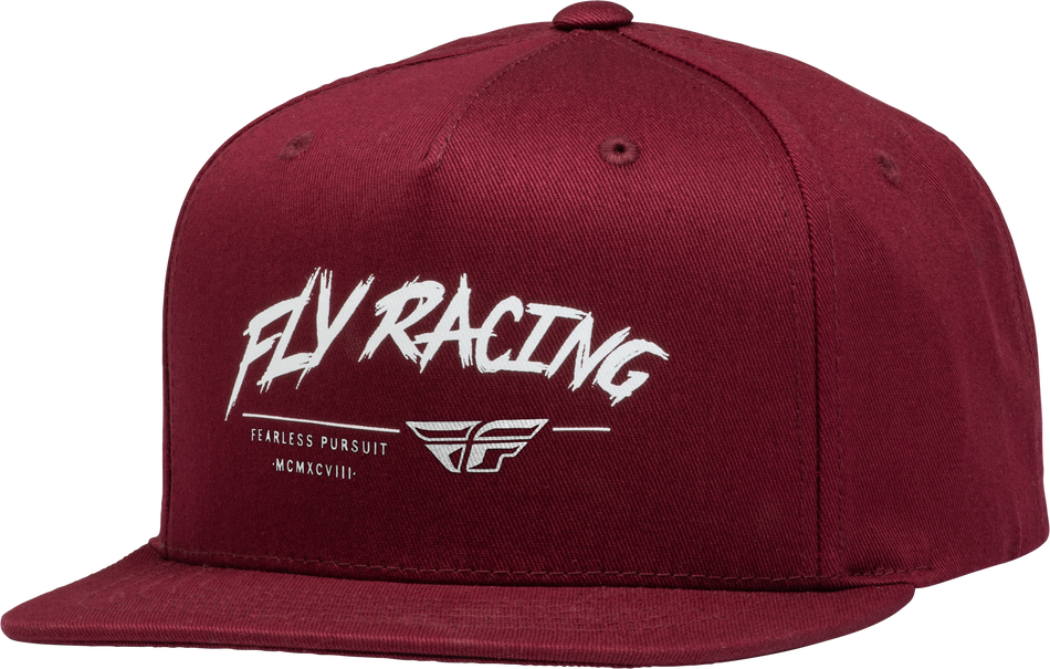 FLY RACING Youth Fly Khaos Hat Maroon/White 351-0057